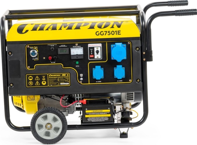 Изображение товара Генератор бензиновый CHAMPION GG7501E мощностью 6 кВт Изображение товара Генератор бензиновый CHAMPION GG7501E мощностью 6 кВт