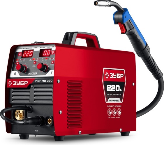 Изображение товара Сварочный полуавтомат ЗУБР ПСГ-М8-220 MASTER, MIG/MAG, FCAW, MMA, TIG, с газом/без