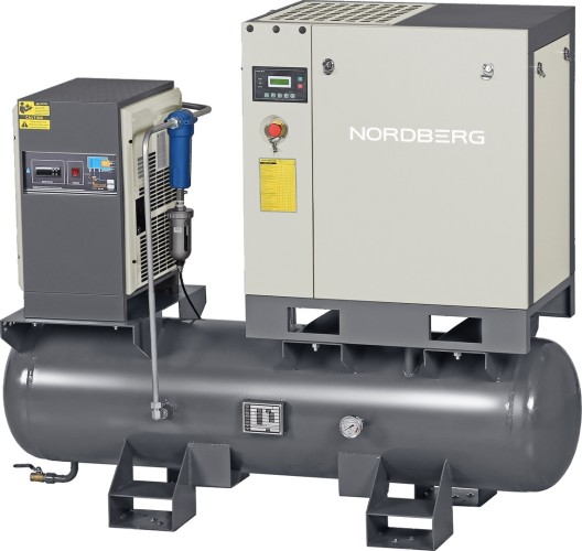 Изображение товара Компрессор винтовой NORDBERG NCC10RD-G 7,5 квт, 10 бар, 900 л/мин, ресивер 260 л