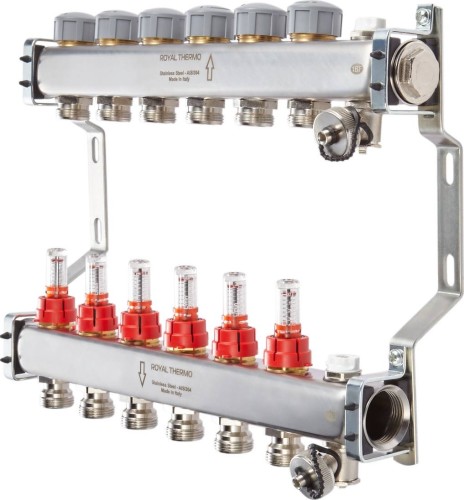 Изображение товара Коллектор ROYAL THERMO RTE 52.102 нерж. в сборе с расходомерами 1" ВР-3/4"НР,2 вых. НС-1080948 Изображение товара Коллектор ROYAL THERMO RTE 52.102 нерж. в сборе с расходомерами 1" ВР-3/4"НР,2 вых. НС-1080948