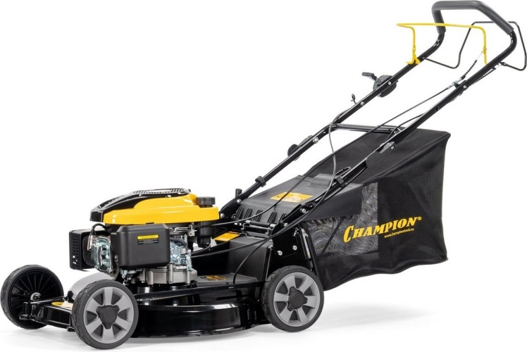 Изображение товара Газонокосилка бензиновая Champion LM5645 самоходная с мульчированием Изображение товара Газонокосилка бензиновая Champion LM5645 самоходная с мульчированием