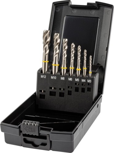 Изображение товара Набор метчиков ZALTAR DIN 371/376, YELLOW RING HSS-E, 35° RSP, 7 пр., M3 машинных ZA-05117 Изображение товара Набор метчиков ZALTAR DIN 371/376, YELLOW RING HSS-E, 35° RSP, 7 пр., M3 машинных ZA-05117