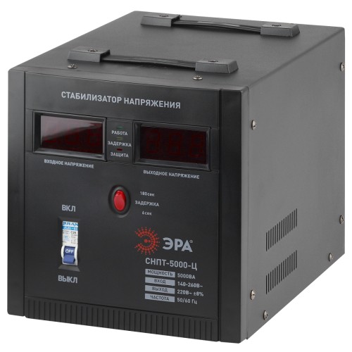 Изображение товара Стабилизатор напряжения однофазный ЭРА СНПТ-5000 переносной Б0020162