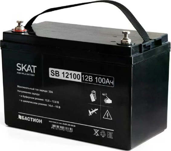Изображение товара Аккумулятор SKAT SB 12100 AGM 12V 100Ач 2542 Изображение товара Аккумулятор SKAT SB 12100 AGM 12V 100Ач 2542