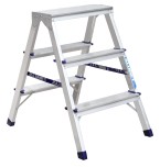 Стремянка алюминиевая АЛЮМЕТ AD 7203 3 ступени двухсторонняя AD7203 №1
