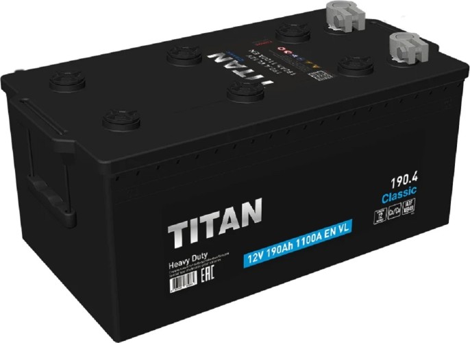 Изображение товара Аккумулятор TITAN Classic 6СТ-190.4 VL 1100А 4607008889864 Изображение товара Аккумулятор TITAN Classic 6СТ-190.4 VL 1100А 4607008889864