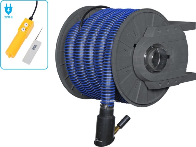 Изображение товара Катушка для сбора выхлопных газов NORDBERG HRF8075E-KIT-G с автоматическим приводом со шлангом L=8м, D=75мм Изображение товара Катушка для сбора выхлопных газов NORDBERG HRF8075E-KIT-G с автоматическим приводом со шлангом L=8м, D=75мм