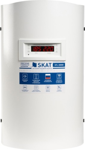 Изображение товара Стабилизатор напряжения однофазный SKAT STL 20000 исп. Н (симисторный 9 ступеней) 784