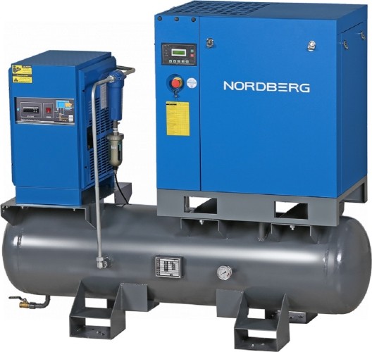 Изображение товара Компрессор винтовой NORDBERG NCC10RD 7,5 квт, 10 бар, 900 л/мин, ресивер 260 л