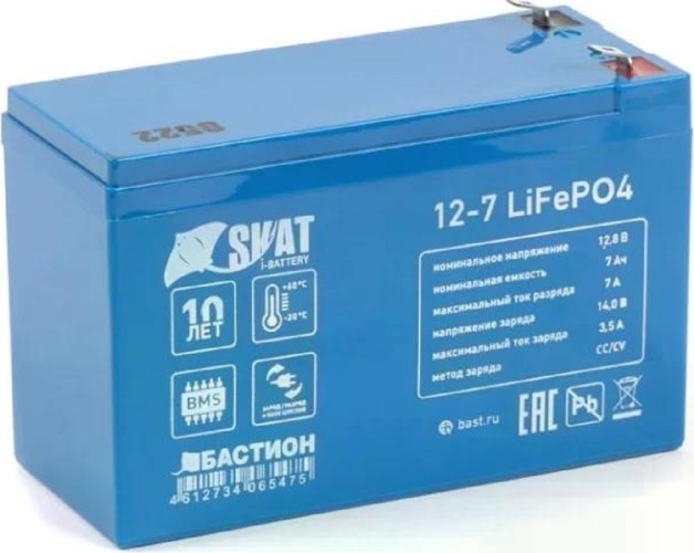 Изображение товара Аккумулятор SKAT i-Battery 12-7 LiFePo4 литиевый тяговый 645 Изображение товара Аккумулятор SKAT i-Battery 12-7 LiFePo4 литиевый тяговый 645