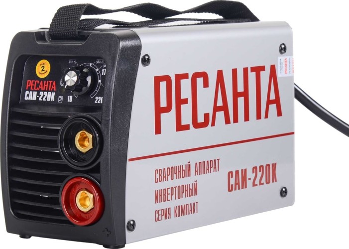Изображение товара Инверторный сварочный аппарат РЕСАНТА САИ 220 К для ручной дуговой сварки